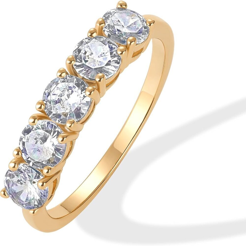 14K Gold Plated Engagement Ring Women Zirconia Size 7 Gift Jewelry